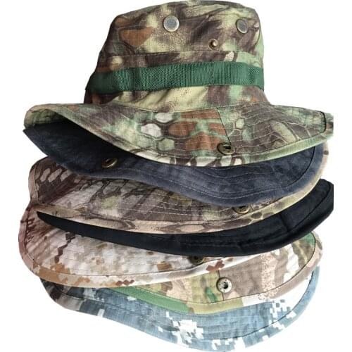 Mens Army Caps Travel Tactical Gear Neck Flap Bucket Hat Sunscreen Soldier Sun Camouflage Military Hunting Camo Python Male