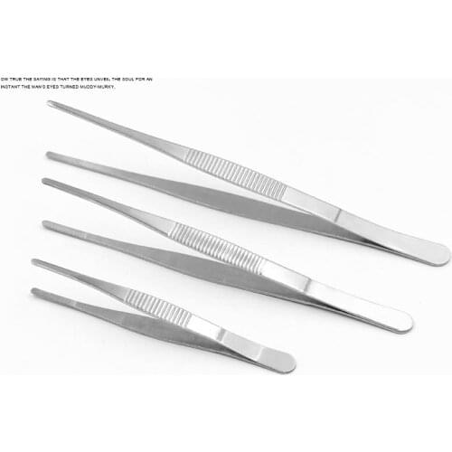 Stainless steel beauty plastic dressing tweezers holding dressing cotton ball tool surgical aid tweezers instrument