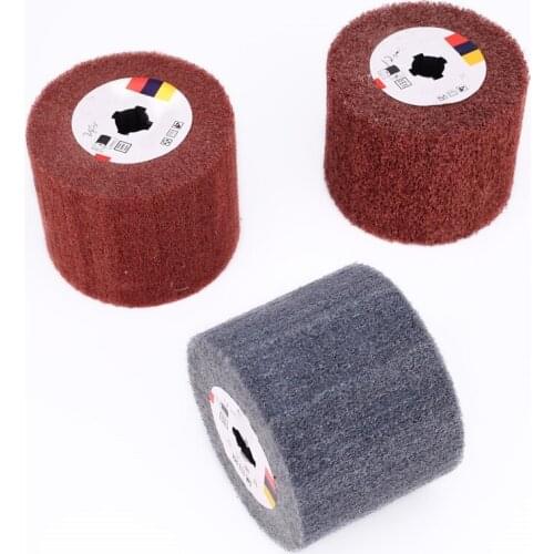 New 1pcs High quality Non-Woven Nylon Flap Brush Satin Polishing Drum Wheel 120*100*19mm for Stainless Steel