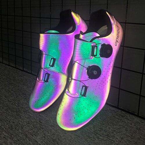 2021 New Colorful Luminous Lock Riding Shoes for Men and Women Large Size Road Mountain Bike Lock Shoes Bicycle MTB Riding Shoes