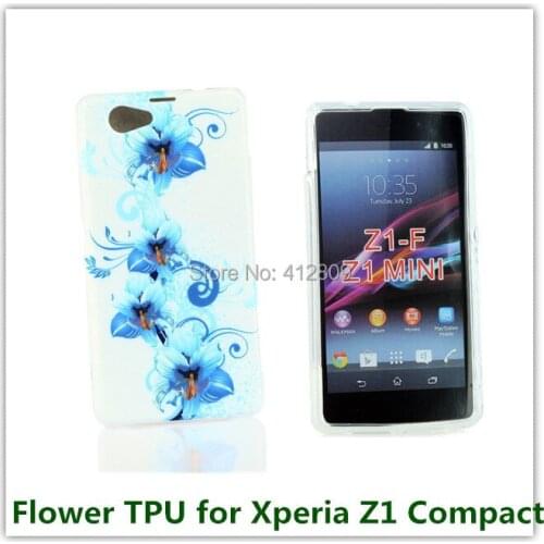 New Flower Butterly Love Pattern Printed Back Skin Pouch Cover Case for Sony Xperia Z1 MINI /Z1 Compact / M51w D5503 Phone Bag