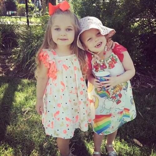 New Design Good Quality Factory Price Fashion Hot Selling Childrens Mermaid Pony Print Fringed Dress