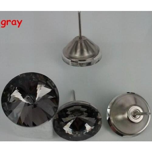 Wholesale crystal button pin wholesale 20mm 200pcs/lot furniture Satellite drill nail crystal buttons , upholstery glass button