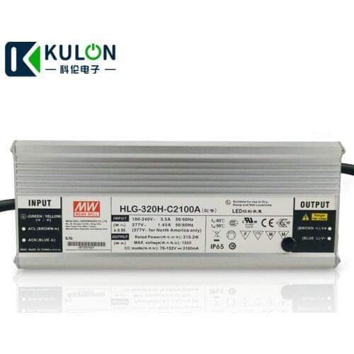 Original Meanwell LED driver HLG-320H-C2100A 320W 1400mA 114~229V waterproof Mean well dimming LED Power Supply