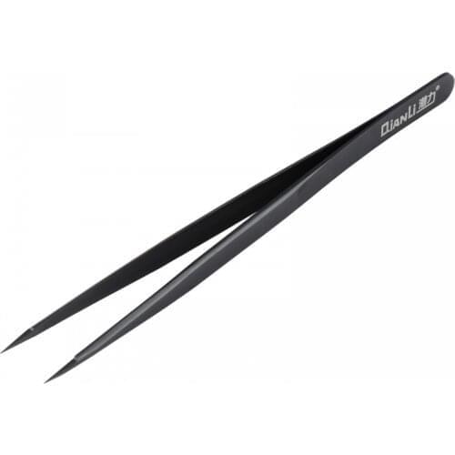 INeezy Tweezers Black Portable Straight Bent Tweezers Plastic Anti-static Tweezers Tool Kit for iPhone Repair Hand Tools
