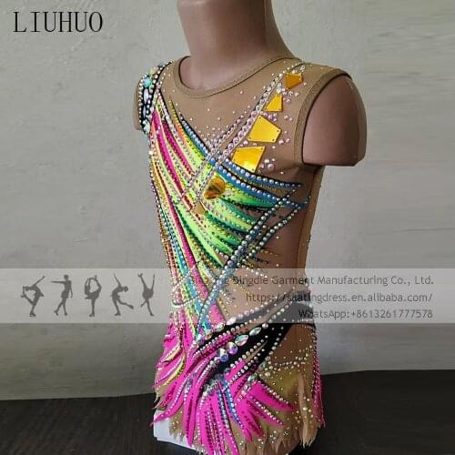 Dress Skating Competition Womens Girls' Ice performance Rhythmic gymnastics Promotion Leotard Artistic Costume Multicolor