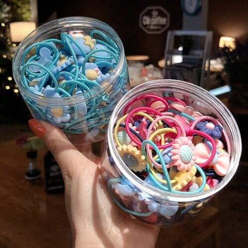 40Pcs/Lot Girls Hair Accessories Gift Box Elastic Hair Bands Flower Hair Clip Bows New Headband Hairband Cute Hairbands for Kids