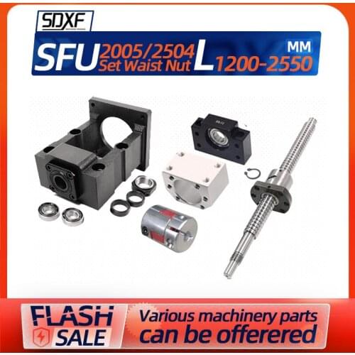 Precision ball screw waist nut2005 2504 integrated screw engraving machine servo motor seat fixed seat module sliding table set