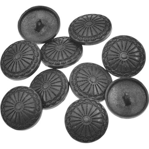 Lychee Life 10/20Pcs 23mm Round Carved Flower Shank Button Shield Design Jeans Buttons Applique Diy Sewing Crafts