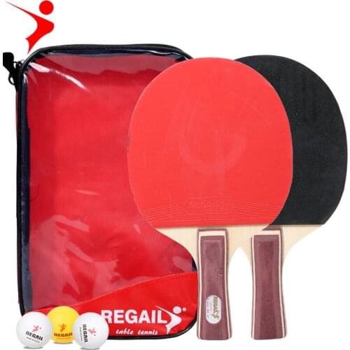 Table tennis racket student training table tennis racket set two racket three ball beginner training table tennis board
