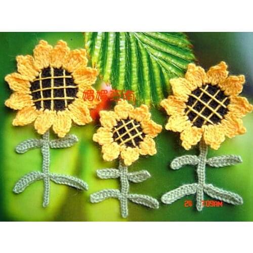 Wool sweater sunflower corsage / patch / multi-standard DIY garment accessories / clothing decoration Crochet 20pieces