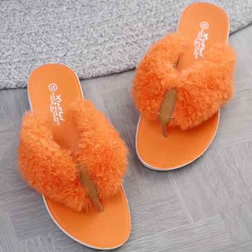 Women Home Slippers Comfort Fashion Furry Slides Fur Flip Flops Woman Indoor Shoes Flat Cute Solid Female House Slippers