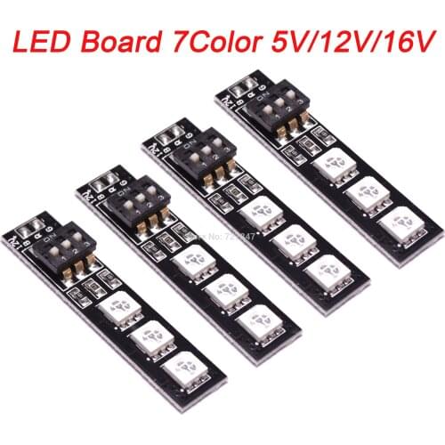 2 / 4pcs RGB 5050 LED Lights Board 7 Color 5V 12V 16V with DIP Switch for QAV250 Rooster 230 FPV Quadcopter Quad Multirotor