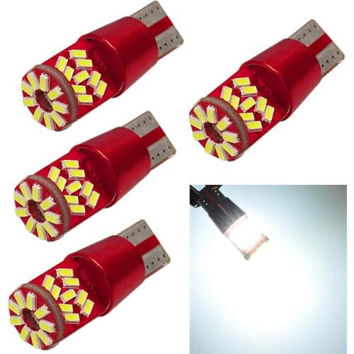 T10 w5w LED Light Canbus 27SMD 3014 LED Car LED Light Error Free For BMW Audi Benz White DC 12V 4Pc Super Bright