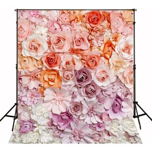 TR 3D Flowers Backdrops for Photography Newborn Baby Shower Background Wedding Photo Studio Background Custom Made fotografia
