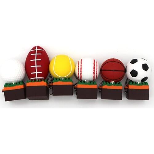 Sport Cartoons Basketball Football Usb Flash Drive 32gb 128gb 64gb 16gb 8gb Usb Memory Stick Volleyball Baseball U Disk Pendrive