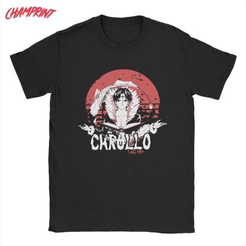Vintage Hunter X Hunter Chrollo Lucilfer T-Shirt for Men Pure Cotton T Shirts Anime Short Sleeve Tees New Arrival Clothing