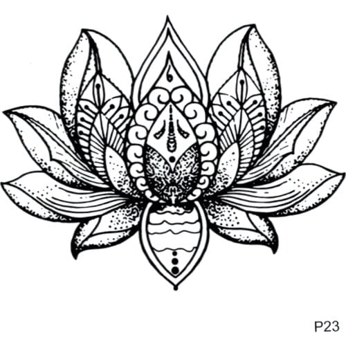 Lotus Waterproof Temporary Tattoo Sticker Flower Fake Tattoo For Men And Women Harajuku Beaty Flower Tatoo Sticker