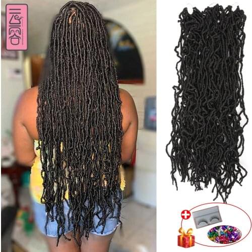 YunRong Nu Locs Crochet Hair 36 24 18 Inches Faux Locs Extension Synthetic Soft Goddess Braiding Dreadlocks Hair For Black Women