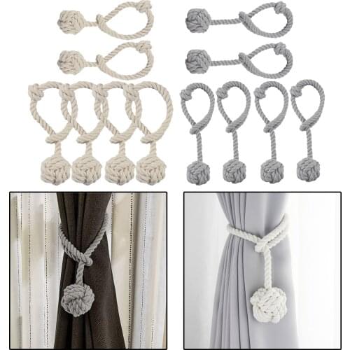 Curtain Rope Tiebacks Pure Cotton Curtain Buckle Holdbacks for Bedroom Window Drapery Home Decorative