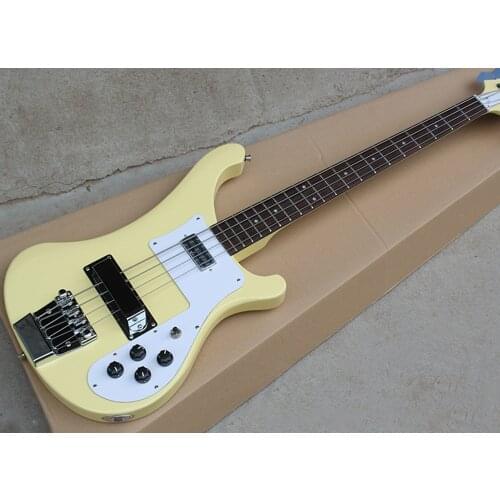 Factory Outlet-4 Strings Yellow Electric Bass with 22 Frets,Rosewood Fretboard
