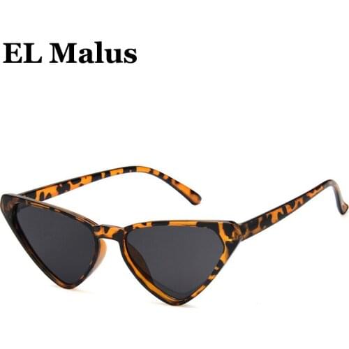 [EL Malus]New 2018 Retro Cat Eye Frame Sunglasses Women Female Red Pink Lens Mirror Sexy Ladies Sun Glasses Brand Designer