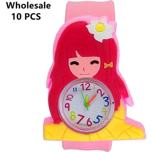 10pcs Wholesale Children Watch Cartoon 2 Styles Princes Sports Quartz Kids Watches Girls Gifts Fashion Digital Clock Reloj