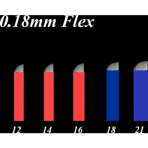 50pcs 0.18mm 12/14/15/16/18/21 Needles Microblading Needles Permanent Makeup Blades Manual Eyebrow Tattoo Curved Blade