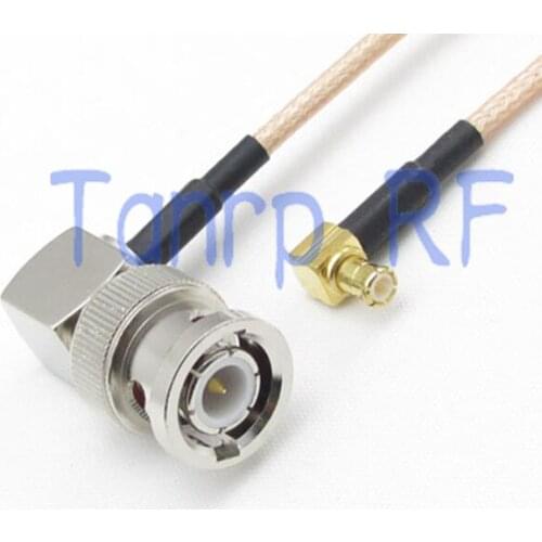 6in BNC male plug to MCX male both right angle RF adapter connector 15CM Pigtail coaxial jumper cable RG316 extension cord