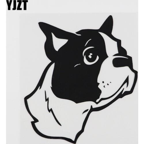 YJZT 14.7CMX13.9CM Cute Puppy Dog Animal Pets Vinyl Car Sticker Black/Silver 8A-0150