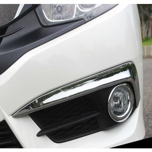 Car-styling Front Fog Lamp Cover Frame Chrome Decoration Auto Accessory 2 Style For Honda Civic Sedan 10th 2016 Car Styling