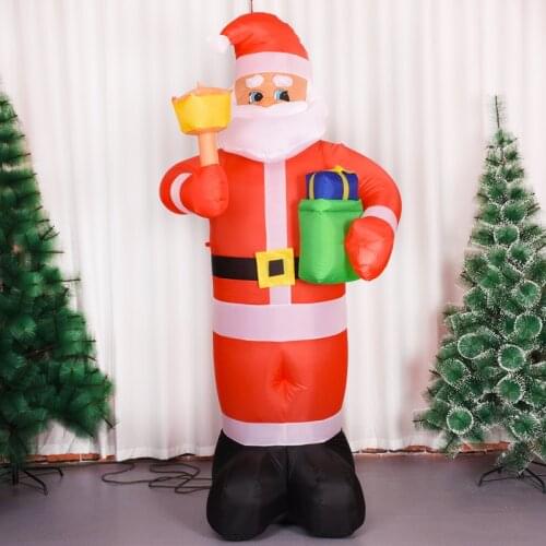 Big Size Christmas Inflatable Santa Claus Christmas Yard Decoration 2.2M LED Light Up Giant Party Christmas Decoration