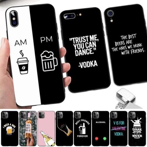 Yinuoda Beer Alcohol Vodka Phone Case for iPhone 8 7 6 6S Plus X 5S SE 2020 XR 11 12 pro XS MAX