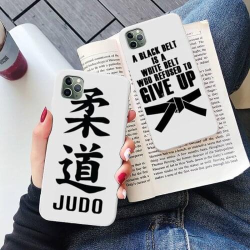 Judo jiu jitsu Phone Case Candy Color for iPhone 6 6S 7 8 11 12 XS X SE 2020 XR mini pro Plus MAX soft TPU mobile bags coque