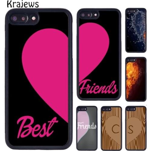 Krajews BFF Best Friends Besties Heart Pair Matching Phone Case For iPhone X XR XS 11 12 Pro MAX 6 7 8 Plus Samsung S7 S8 S9
