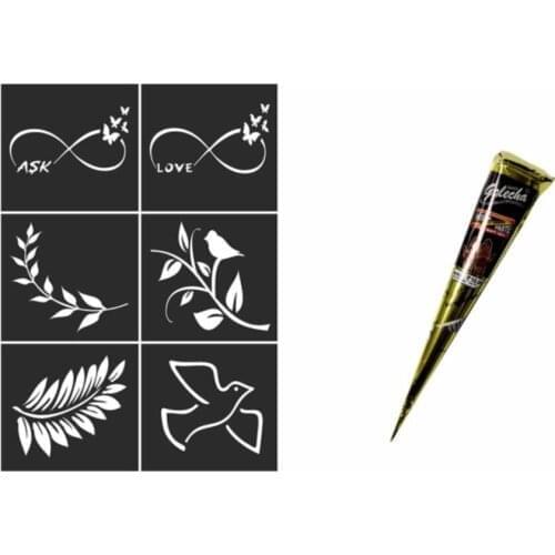 Henna Mould (Temporary Tattoo Template) + Black Golecha Indian henna wedding bride mariage хна henna