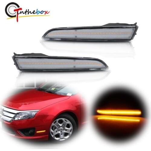 Gtinthebox Amber Full LED Front Side Marker Light Kit Compatible With For 2010-2012 Ford Fusion, Replace OEM Sidemarker Lamps