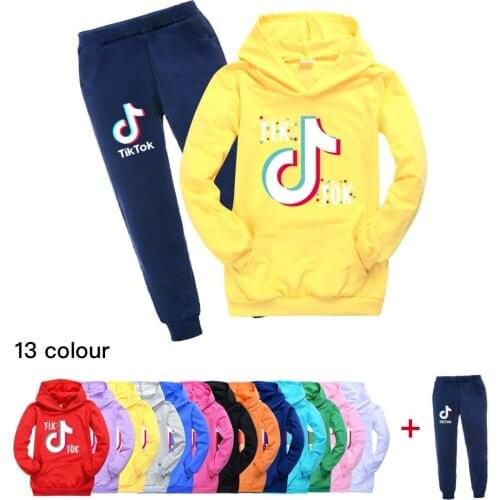 TIK TOK Clothing Sets Children Fashion Hoodies and Pant Set Kids Clothing Spring Autumn Sports Suit Tracksuit 2-15Y