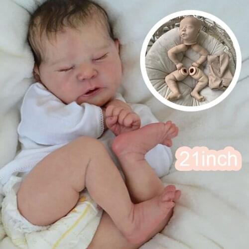 21inch Reborn Doll Kit Sleeping Baby Unfinished Doll Parts DIY Toy for Kids Drop Shipping