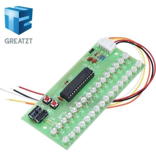 MCU Adjustable Display Pattern LED VU Meter Level Indicator Amplifier Audio 16 LED Dual Channel Green lamp light DC 8V to 12V