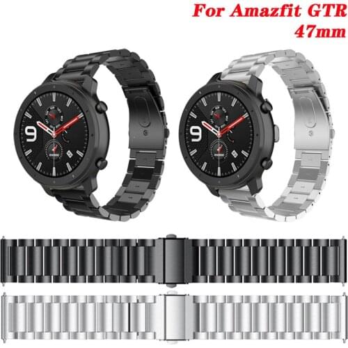 Metal Strap for Amazfit GTR 47mm Stainless Steel Bracelet for Huami Amazfit GTR/Pace/Stratos Watch Band 22mm for Huawei GT Strap