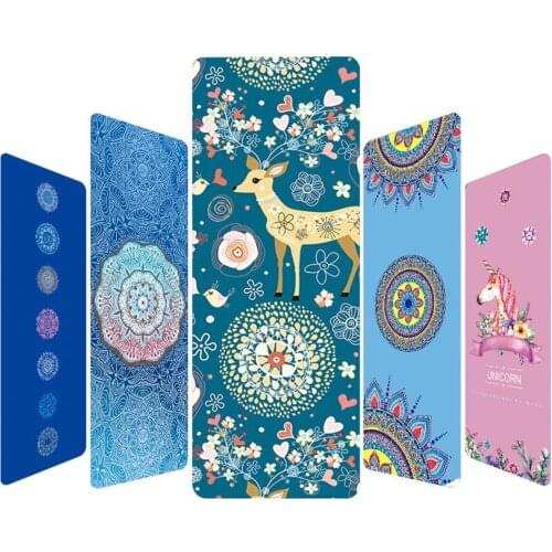 Fashion Deer Flower Printed Anti-slip Fitness Exercise Yoga Pilates Mat Carpet