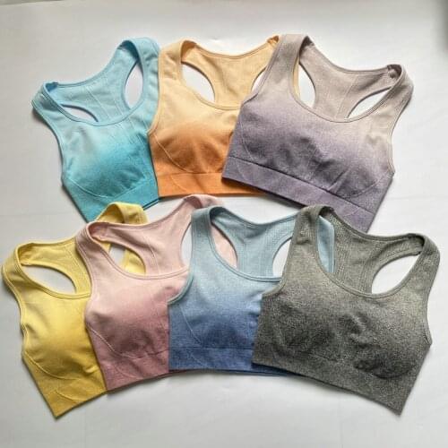 2020 New Ombre Energy Seamless Sports Bra Women Push Up Yoga Bras Gym Crop Top Racerback Workout Bra Fitness Tops Active Wear