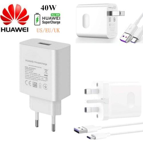 Official Original Huawei Supercharge Fast Charger, Max 40W, USB-C Super Fast Wall Charger for Huawei Smartphones and Devices