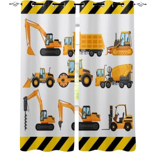 Different Types of Trucks Window Curtains for Living Room Luxury Kitchen Bedroom Drapes Home Decor Backdrop Curtain