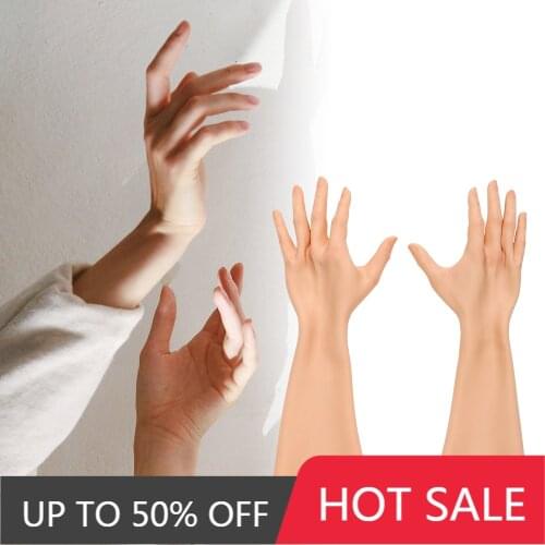 KUMIHO Realistic Soft Silicone Hand Gloves 40/60CM Length Male to Female props for Crossdresser Transgender Shemale Drag Queen