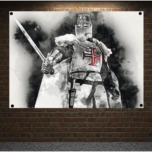 Knights Templar Posters Wall Art Knights Templar Armor Retro PostersCanvas Painting Home Decor Ornaments Mural Wall Sticker N5