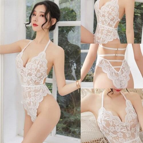 Sexy Bandage Underwear Women Suspender Fashion Lace Backless Perspective Jumpsuit Women Lingerie Bodysuits Lingerie 2021 New