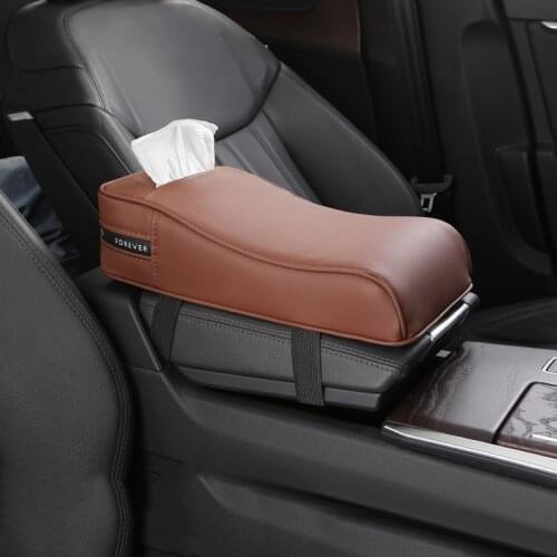 Universal Armrest Box Tissue Boxes Armrest Right Elbow Rest Increase Leather Pad Paper Towel Case Car Interior Finishing Supplie