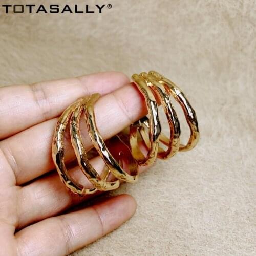 TOTASALLY Vintage Metal Style Earrings for Women Hyperbole Big Chunky Earrings Fashion Punk night Club Show Earring Dropship